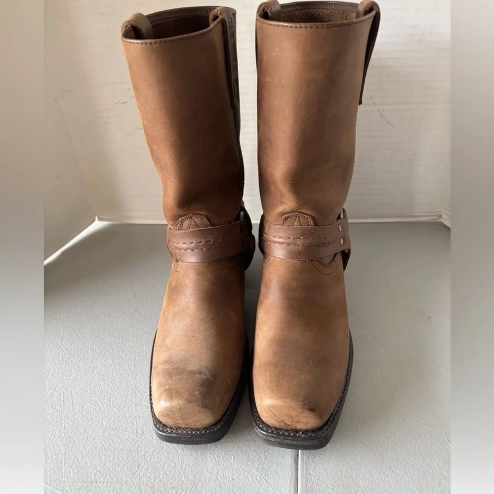 Road Wolf Women's Leather Western Square Toe Boots Size US 9M #2072 - Picture 2 of 8
